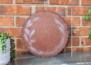 NAT & Jules Floral Laurel Wreath Leaves Pattern Dimensional Indoor Outdoor 12 inch Round Cast Resin Decorative Garden Stepping Stone, Patio, Walkway Sculpture Yard Art, White by CozyNest Decor