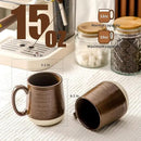 Hasense Porcelain Coffee Mugs Set of 4-15 Ounce Large Ceramic Coffee Cups Set with Handle for Latte, Tea, Cocoa and Hot Chocolate, Brown Coffee Mugs for Men and Women, Microwave Safe by CozyNest Decor