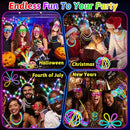 156PCS Glow in The Dark Party Supplies for Kids 8-12, Light Up Glasses Headband Rings Halloween Party Favor Adult, 100 Glow Sticks Bulk Party Pack DIY Necklaces Bracelets Neon Camping Pool Decorations by TinyTreasures Baby Boutique