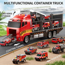 Toddler Boys Toys for 3-5 Years Old, Fire Truck Vehicle Set with Play Mat and Die-Cast Toy Car, Transport Carrier Truck for Kids 3-5, Birthday Gifts Toys for 3-8+ Year Old Boys by TinyTreasures Baby Boutique