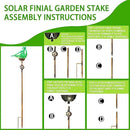 Decorative Solar Lights Outdoor Solar Bird Stake Lights Hand Blown Glass Decorative Garden Pathway Lights Outdoor Waterproof Glass Stakes (Green) by GreenHaven Gardens