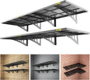 4Pack 2x3ft Adjustable Metal Garage Wall Shelving Heavy Duty Garage Storage Shelf Wall Mounted Black by GreenHaven Gardens