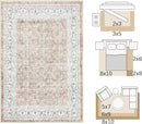 jinchan Washable Area Rug 3x5 Entryway Low Pile Boho Floral Print Rug Faux Wool Soft Indoor Doormat Stain Resistant Non-Slip Ultra-Thin Rug Kitchen Living Room Bedroom Dining Room Office Orange by TinyTreasures Baby Boutique