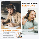 Kids Headphones, Headphones Wired with Microphone and Volume Control Folding Stereo Corded On-Ear 3.5mm Headset for Boys Girl Cellphones Tablets Chromebook Laptop Computer (Black/Orange) by TinyTreasures Baby Boutique
