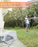 Ayleid Retractable Garden Hose Reel,5/8 in x 100 FT Wall Mounted Hose Reel, with 9- Function Sprayer Nozzle, Any Length Lock/Slow Return System/Wall Mounted/180°Swivel Bracket (Grey) by GreenHaven Gardens
