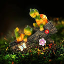 Garden Turtle Figurines Outdoor Decorations, Solar Statue Sweet Frog Face Turtles Decor with 4 LED Lights, Unique Garden Art Resin Statue Gifts for Patio Lawn Porch Yard by GreenHaven Gardens