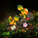 Garden Turtle Figurines Outdoor Decorations, Solar Statue Sweet Frog Face Turtles Decor with 4 LED Lights, Unique Garden Art Resin Statue Gifts for Patio Lawn Porch Yard by CozyNest Decor