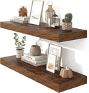 Heimlove 36 Inch Floating Shelves for Wall Set of 2,Rustic Brown Wall Shelves for Storage & Decor - Heavy Duty with Invisible Brackets,Perfect for Living Room,Bedroom,Home Office by CozyNest Decor