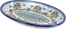 Blue Rose Polish Pottery Winter Cardinal Oval Platter by CozyNest Decor