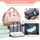 Diaper Bag Backpack, Diaper Bags for Baby Girls Boys, Baby Bags for Moms Dads, Nappy Changing Bag with Insulated Pockets,Multi-functional Waterproof Backpack with Stroller straps -Pink light pink by TinyTreasures Baby Boutique