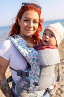 Beco Gemini Baby Carrier from Newborn to Toddler - Certified Ergonomic Newborn Baby Carrier for Infants and Children of 7-35 lbs - M Shape, Adjustable Seat, Breathable 3D Mesh (Cool Grey Geometric) by TinyTreasures Baby Boutique