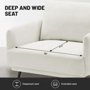 Oversized Accent Chair for Living Room Chairs Reading Arm Chair Comfy Modern Single Sofa Side Chairs with Metal Legs & Soft Cushion for Bedroom, Balcony,Waiting Room (Polyester, Pearl White) by CozyNest Decor