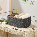 Small Storage Baskets for Organizing | Closet Organizer Bins | Shelf Toy Basket | Woven Rope Baskets | Cube Decorative Box | Shallow Basket | 11.5x7.5x4.7” | 4 Packs Dark Gray by GreenHaven Gardens