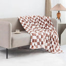 LOMAO Throw Blankets Flannel Blanket with Checkerboard Grid Pattern Soft Throw Blanket for Couch, Bed, Sofa Luxurious Warm and Cozy for All Seasons (Maple Brown, 60"x80") by CozyNest Decor