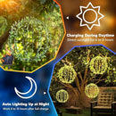 Solar Powered Hanging Iron Sphere Lights with Artificial Greenery – 12Inch 120 LED Waterproof Outdoor Decor Ball Light with Timer & 8 Modes – 2 Pack for Garden, Christmas, Weddings (Warm White) by GreenHaven Gardens