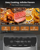 Nuwave Brio Plus Air Fryer 8 Qt, New & Improved, PFAS-FREE, 7 Digital One-Touch Cook Functions that AIR FRY, BAKE, ROAST, DEHYDRATE, TOAST, REHEAT, PREHEAT, 150 Presets, 50°F~400°F (Cool Gray) by CozyNest Decor