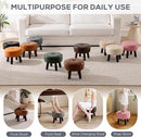 Ottoman, Small Foot Stool, Round Leather Pouf Ottoman, 13''L x 13''W x 10.2''H Foot Rest with Non-Skid Rubber Legs for Living Room Bedroom Couch Entryway, Grey by CozyNest Decor