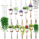Hoteam 12 Pcs Macrame Plant Hangers Macrame Hanging Planters for Indoor Plants Handmade Boho Hanging Baskets Flower Pots Holder for Outdoor Home Wall Decor by GreenHaven Gardens