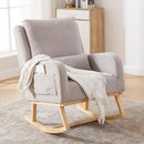 Rocking Chair Nursery, Sherpa Nursing Rocking Chairs, Upholstered Nursery Glider Rocker for Mom Nursery Morden Accent Rocking Chair Pillow for Living Room,Bedroom,Teddy Light Grey by TinyTreasures Baby Boutique