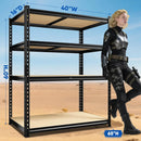 40" W Garage Shelving, 4 Tier Storage Shelves Load 2000 lbs, Adjustable Garage Shelves, Metal Shelving Unit for Warehouse, Basement, Pantry, 40" Wx 16" D x 60" H, Black by GreenHaven Gardens