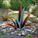 DIY Metal Agave Plant Art Yard Tequila Art Sculpture, Tequila Rustic Garden Sculpture Statue Outdoor Decor,Agave Metal Plants for Yard, Garden Lawn Ornaments (9 Leaves -Blue) by CozyNest Decor