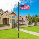 Flag Pole Kit 20FT, 12 Gauge 1.8mm Thickness Heavy Duty Flag Poles with 3x5 American Flag, Black Flag Pole for Outdoor House In Ground, Extra Thick Flagpoles Suitable for Yard and Garden by GreenHaven Gardens