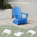 WestinTrends Outdoor Ottoman, Patio Adirondack Ottoman Foot Rest, All Weather Poly Lumber Folding Foot Stool for Adirondack Chair, Widely Used for Outside Porch Pool Lawn Backyard, Pacific Blue by CozyNest Decor