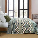 CASAAGUSTO Boho Sherpa Throw Blanket, Aztec King Size Blanket, Ultra Soft, Warm, Cozy, Plush, Thick Fleece Bohemian Throw Blanket for Couch, Bed, Sofa (Olive Green 108 * 90 Inch) by CozyNest Decor