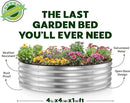 Round Galvanized Raised Garden Bed // 4×4×1 ft Galvanized Raised Garden Beds Outdoor for Gardening, Vegetables, Flowers // Patented Tool-Free Design Round Planter (Silver) by GreenHaven Gardens