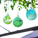 3pcs Hand Blown Glass Gazing Balls Blown Glass Christmas Ornament Balls Hanging Friendship Balls for Home Window Outdoor Garden Patio Decor by GreenHaven Gardens