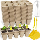 200Cells Seedling Start Trays with Drain Holes,20pcs Peat Pots Seedling Pots Biodegradable,Seedling Starter Kit,Organic Germination Plant Starter Trays(200xLabels,2xTransplant Tools,1xSpray Bottle) by GreenHaven Gardens