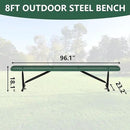 96" L Outdoor Metal Benches, Heavy Duty Garden Park Bench for Outside, Porch Chair Sports Backless Commercial Benches Mesh Bench for Shopping Mall, Store, Lawn, Park, Patio, Deck, Garden by GreenHaven Gardens