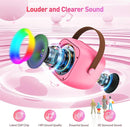 Mini Karaoke Machine with 2 Wireless Microphones for Kids Adults,Portable Bluetooth Karaoke Speaker with Party Lights,Christmas Birthday Gifts for Girls Ages 4, 5, 6,7, 8, 9, 10,12+ Family Home Party by TinyTreasures Baby Boutique