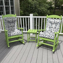 LVTXIII Outdoor Low Back Chair Cushions, Seasonal Replacement Adirondack Chair Cushion with Ties, Patio Waterproof Seat Cushions for Home Garden Use, 21 W x 21 D, Set of 2, Damask Lapis