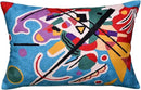 Lumbar Kandinsky Blue Abstract Pillow Cover Modern Throw Pillowcase Chair Cushion Contemporary Pillowsham Farmhouse Couch Hand Embroidered Wool Size 14x20 by CozyNest Decor