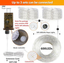 Connectable Outdoor Rope Lights, 50ft 600 LED Warm White Strip Light Plug in for Indoor with Waterproof 8 Modes, Outdoor String Lights for Camping, Garden, Backyard, Patio, Deck, Pool, Tree Décor by TinyTreasures Baby Boutique