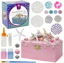 Pinwheel Crafts Mermaid DIY Jewelry Box Kit for Girls Ages 6+ - 530Pc Make Your Own Jewelry Box, DIY Craft Kits - Mermaid Craft Gifts - Painting Arts and Crafts for Girls 4-6 7 8 Years by TinyTreasures Baby Boutique