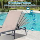 Outdoor Chaise Lounge Chair, Foldable & Assemble-Free, 6 Adjustable Positions, Durable Rust-Resistant Frame, Portable Outdoor Pool Lounge Chairs for Pool Patio Beach, Khaki by GreenHaven Gardens