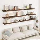 RICHFOCUS 72Inch Floating Shelves for Wall 2 Pack Shelves for Bedroom|Kitchen|Bathroom Wall Mounted Rustic Wood Floating Shelf with Invisible Brackets for Books|Storage|Decor, Rustic Brown by CozyNest Decor