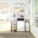 Ulif U8 Laundry Room Storage Organizer, Over The Washer and Dryer Storage Shelves for Laundry Organization, 35”W x 17.3”D x 76.2”H, Suit Washing Machine Width Within 32.6”, Hold 304 lb, White by CozyNest Decor