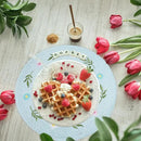 Whaline 4Pcs Round Daisy Placemats Spring Flower Embroidered Place Mats Greenery Floral Dinner Table Mats for Home Holiday Wedding Bridal Baby Shower Birthday Party Decor by CozyNest Decor
