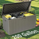 YITAHOME 200 Gallon Extra Large Deck Box, Double-Wall Resin Outdoor Storage Box with Flexible Divider for Patio Cushions Pool Supplies Garden Tools, 990 lbs Load Capacity, Lockable (Light Brown) by CozyNest Decor