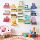 Floating Invisible Bookshelf Wall Mounted (Set of 4) - Aluminum - Turn Books into Floating Shelves by CozyNest Decor