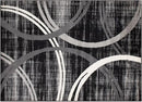 Rugshop Modern Wavy Circles Design Area Rug 2' x 3' Black by TinyTreasures Baby Boutique