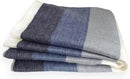 LATITUDE ZERO Alpaca Wool Throw Blanket | Warm, Ultra-Soft, Breathable, Non-Itchy Blanket-Throw | Hypoallergenic and Beautiful Fabric (Blue) by CozyNest Decor