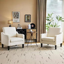VINGLI Modern Accent Chairs Set of 2, Beige Living Room Chairs Comfy Armchair for Bedroom, Upholstered Sofa Chair Reading Chair for Small Spaces, Apartment, Waiting Room by CozyNest Decor