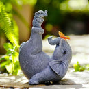 Mommy & Baby Elephant Garden Statue with Solar Butterfly Lights - Perfect Elephant Decor & Ornament for Women, Housewarming Gifts and as Garden Decorations by GreenHaven Gardens