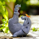 Mommy & Baby Elephant Garden Statue with Solar Butterfly Lights - Perfect Elephant Decor & Ornament for Women, Housewarming Gifts and as Garden Decorations by GreenHaven Gardens