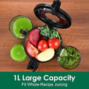 Cold Press Juicer Machines Slow Masticating Juicer Machines with 1.1 L Large Feed Chute Fit Whole Fruits and Vegetables Easy Clean Self Feeding,High Juice Yield,BPA Free (Ink-black) by CozyNest Decor