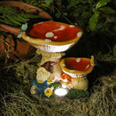 Garden Gnome Statue, Solar Powered Gnome Figurine with Mushroom Decor, Waterproof Resin Lawn Ornamnets for Outdoor Patio Yard Home Tabletop Deocr, Ideal Gifts for Mom by GreenHaven Gardens